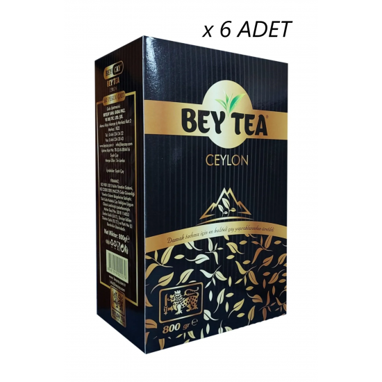BEY ÇAY Bey Tea Ceylon Pekoe Siyah Dökme Çay 800 gr * 6 Adet (4,8 KG)